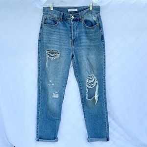 Forever 21 Distressed High Waist Mom Jeans